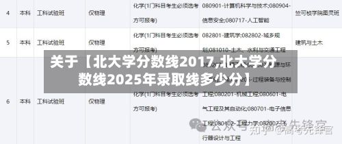 关于【北大学分数线2017,北大学分数线2025年录取线多少分】-第2张图片