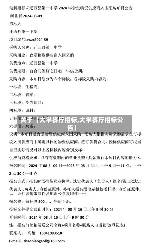 关于【大学餐厅招标,大学餐厅招标公告】