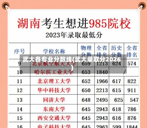 武大各专业分数线(武大录取分2026)-第3张图片