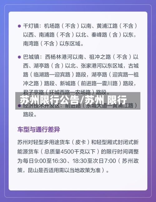 苏州限行公告/苏州 限行