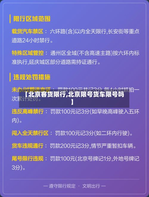 【北京客货限行,北京限号货车限号吗】-第2张图片