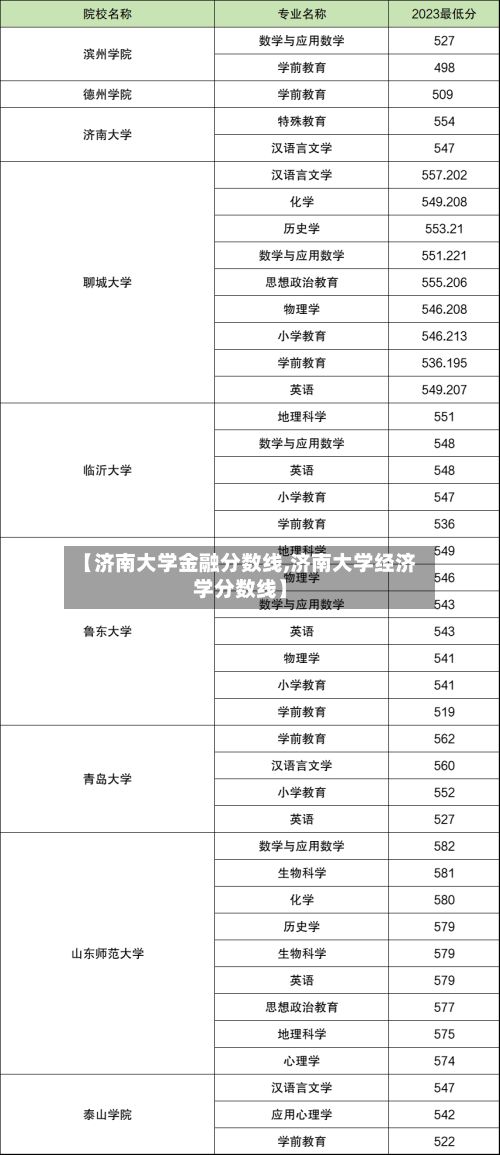 【济南大学金融分数线,济南大学经济学分数线】