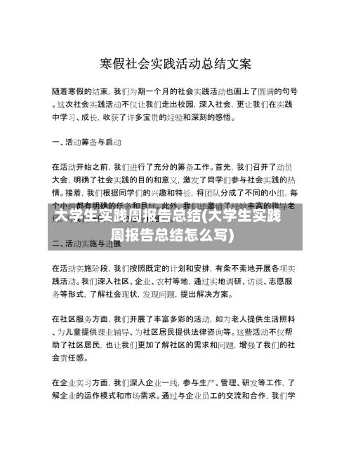 大学生实践周报告总结(大学生实践周报告总结怎么写)-第2张图片