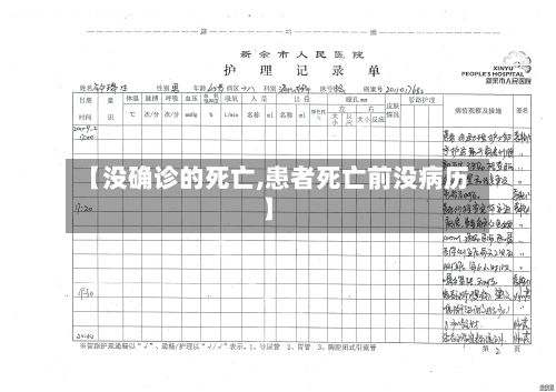 【没确诊的死亡,患者死亡前没病历】