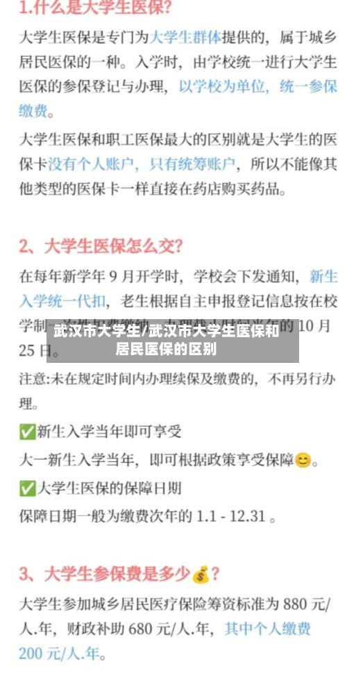 武汉市大学生/武汉市大学生医保和居民医保的区别-第2张图片