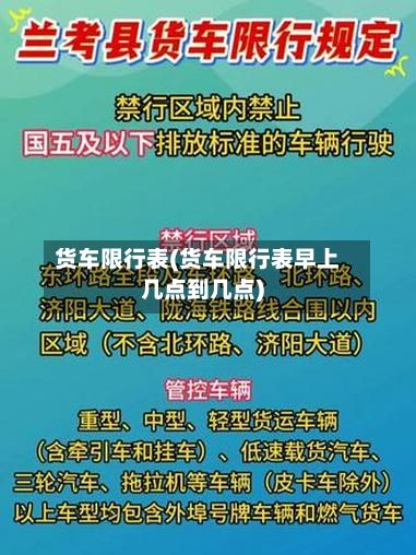 货车限行表(货车限行表早上几点到几点)-第2张图片