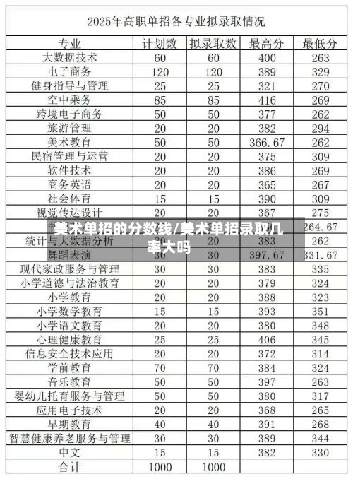 美术单招的分数线/美术单招录取几率大吗